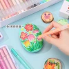 Blue Fruit 3D Acrylic Painting Pen, Notebook Pen Gift Box Set, high appearance level, stackable color student art painting pen Application Scenario